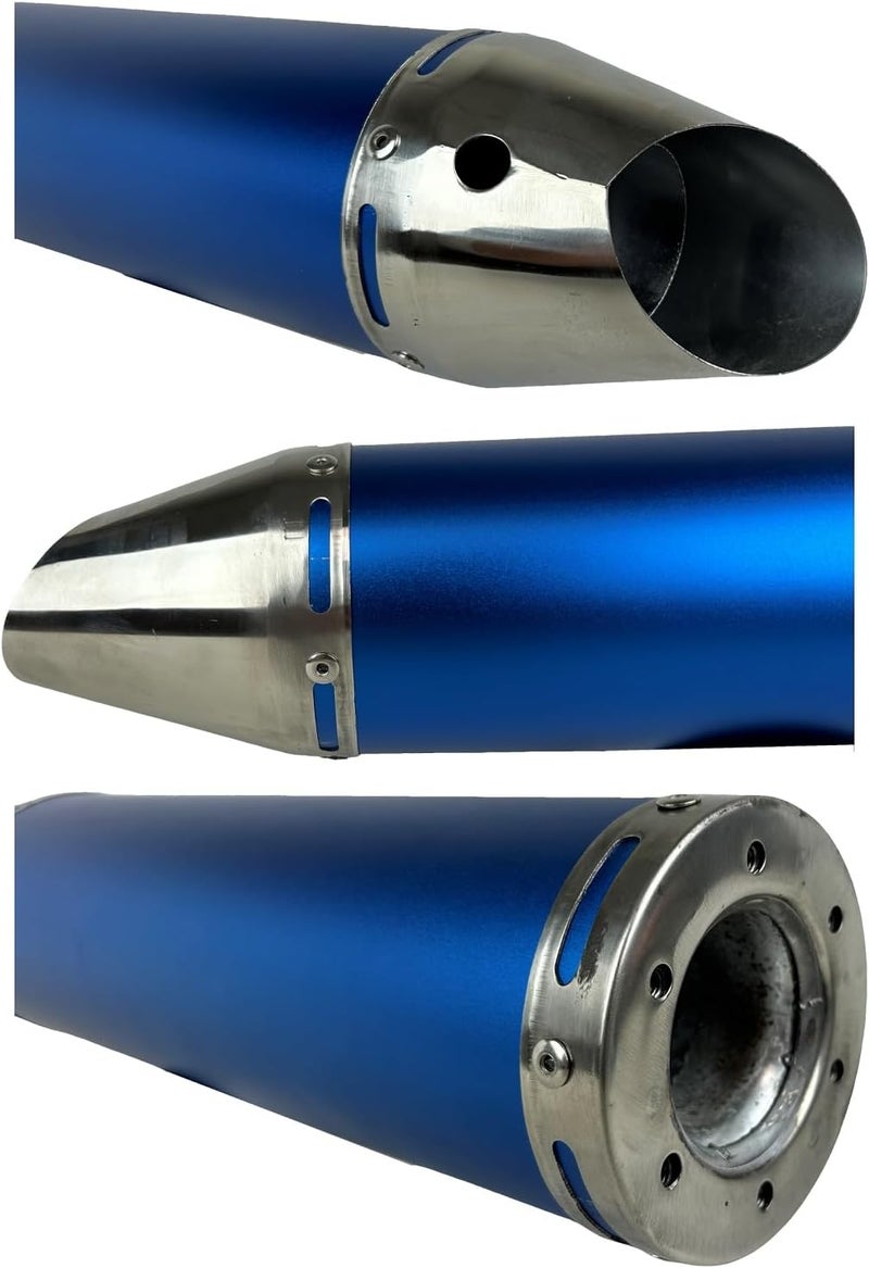 RedCap High Performance Muffler Exhaust System for 125cc 150cc GY6 Scooter Moped TaoTao Kymco Vitacci Benelli Beast 150 Upgrade for 152QMJ 157QMJ Engines (Blue) - Image 4